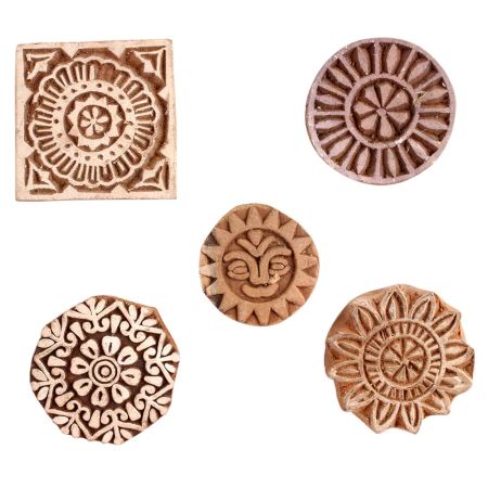 Set of 5 Piece New Mix Wooden Printing Block